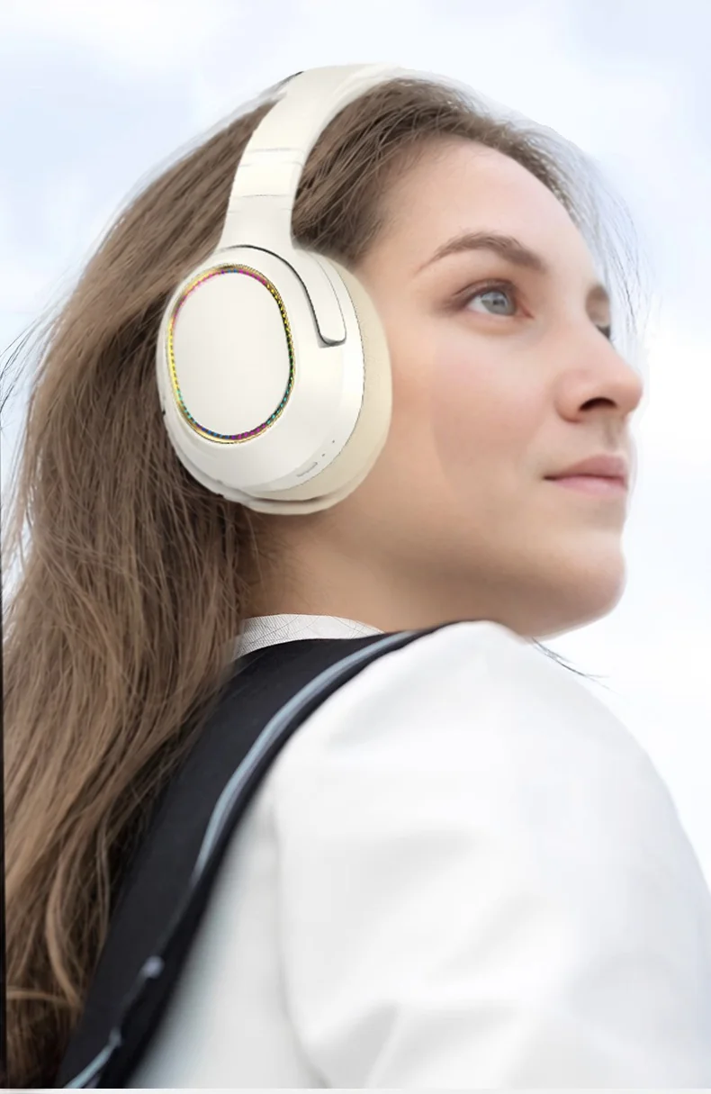 Fones de Ouvido Gamer RGB Sem Fio Bluetooth Over-Ear Estéreo