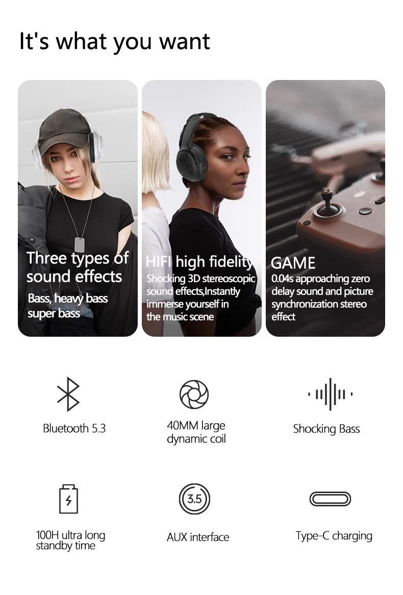 Wireless Over-Ear Bluetooth Headphones with FM Radio and Noise Reduction