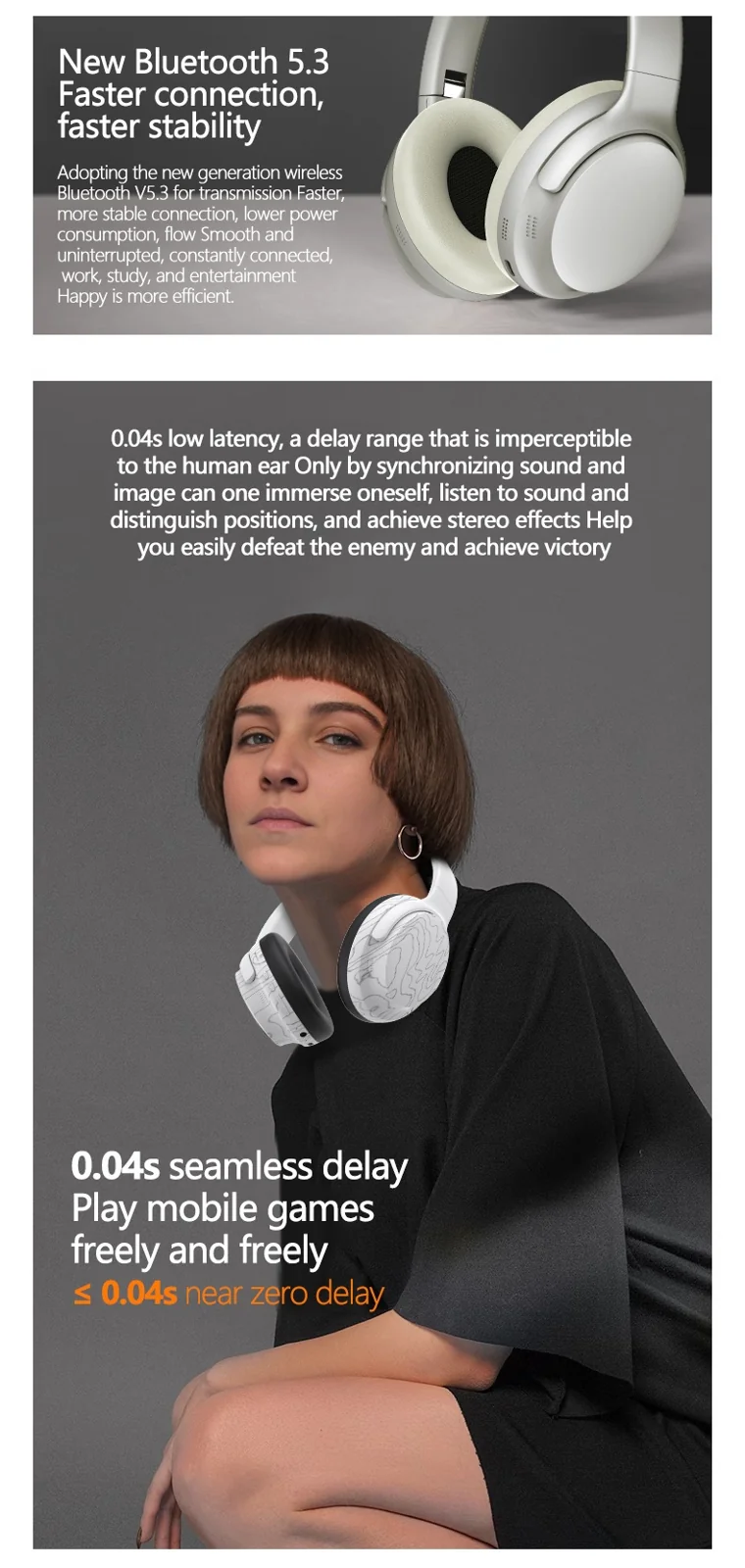 Wireless Over-Ear Bluetooth Headphones with FM Radio and Noise Reduction