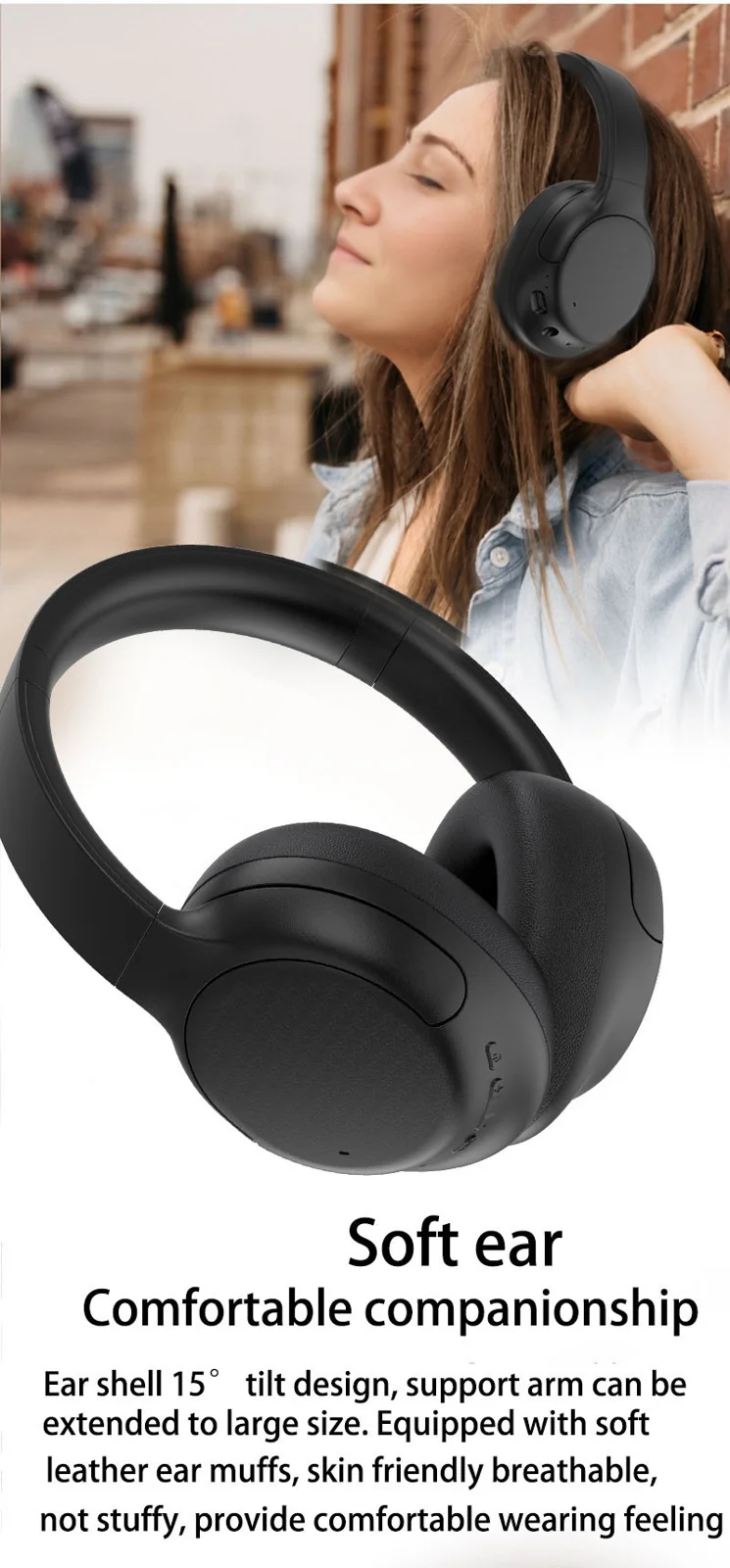 Casque Bluetooth sans fil supra-auriculaire avec réduction active du bruit