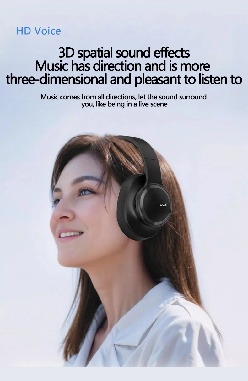 Over-Ear Wireless Bluetooth Headphones with Mic and Deep Bass