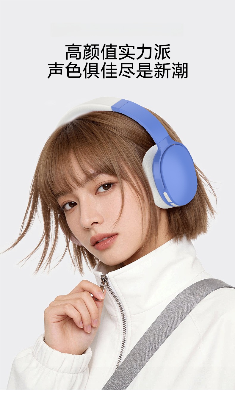 Fon Kepala Bluetooth Over-Ear dengan FM, Kad TF, Mod EQ & Mikrofon