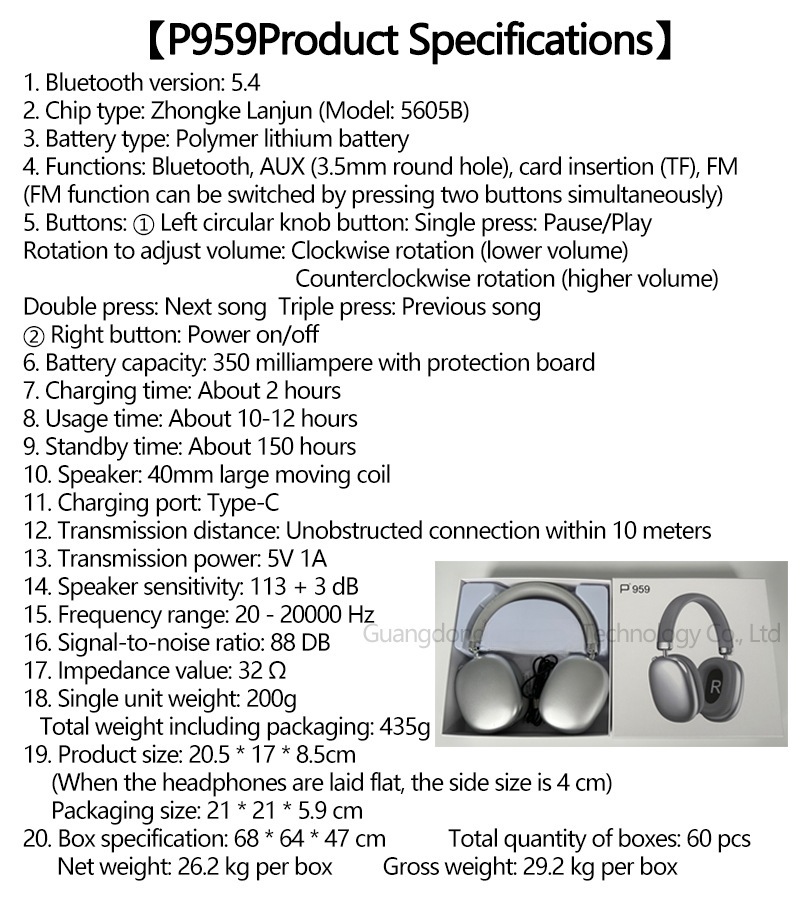 Bezdrátová Bluetooth sluchátka přes uši se slotem na TF kartu a nabíjením Type-C