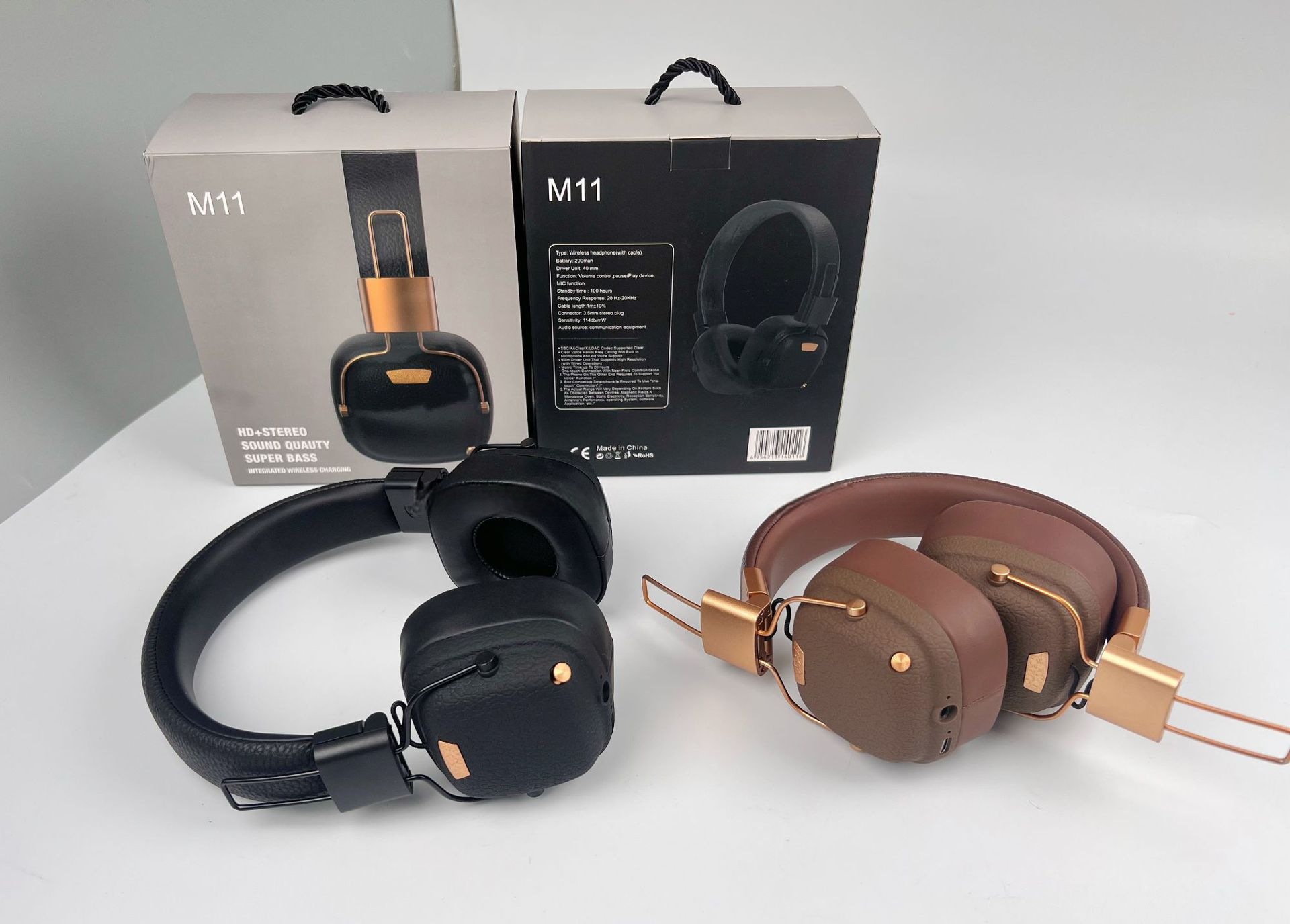 Retro Over-Ear Bluetooth Headphones with EQ Modes and Foldable Design