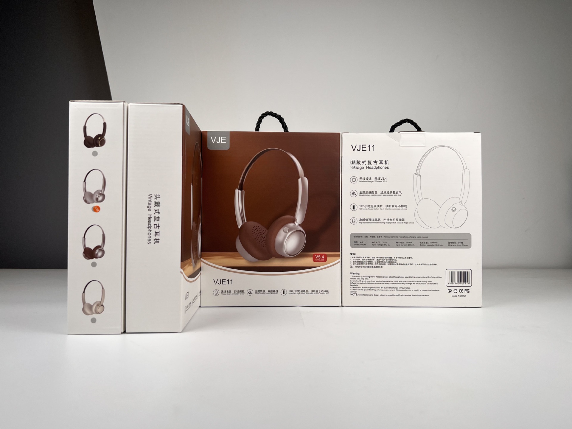 Fon Kepala Tanpa Wayar Over-Ear Retro dengan Radio FM dan Bluetooth 5.4