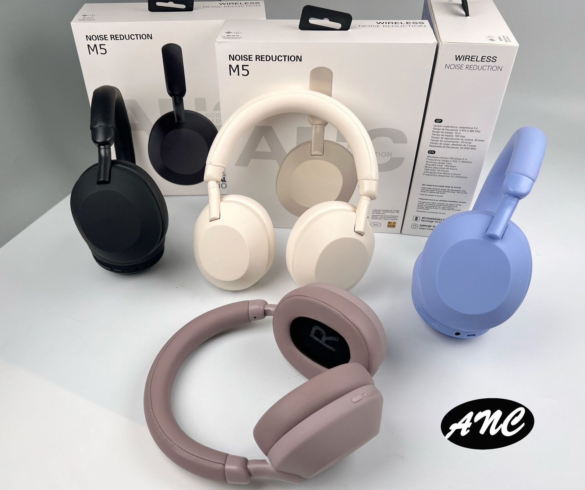 Active Noise Cancelling Wireless Bluetooth Headphones Over Ear Stereo