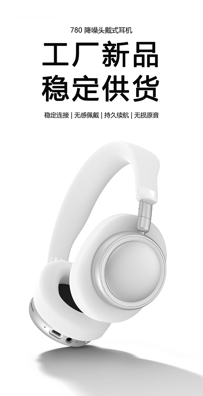 Casque sans fil supra-auriculaire avec ANC, design pliable, autonomie 30H