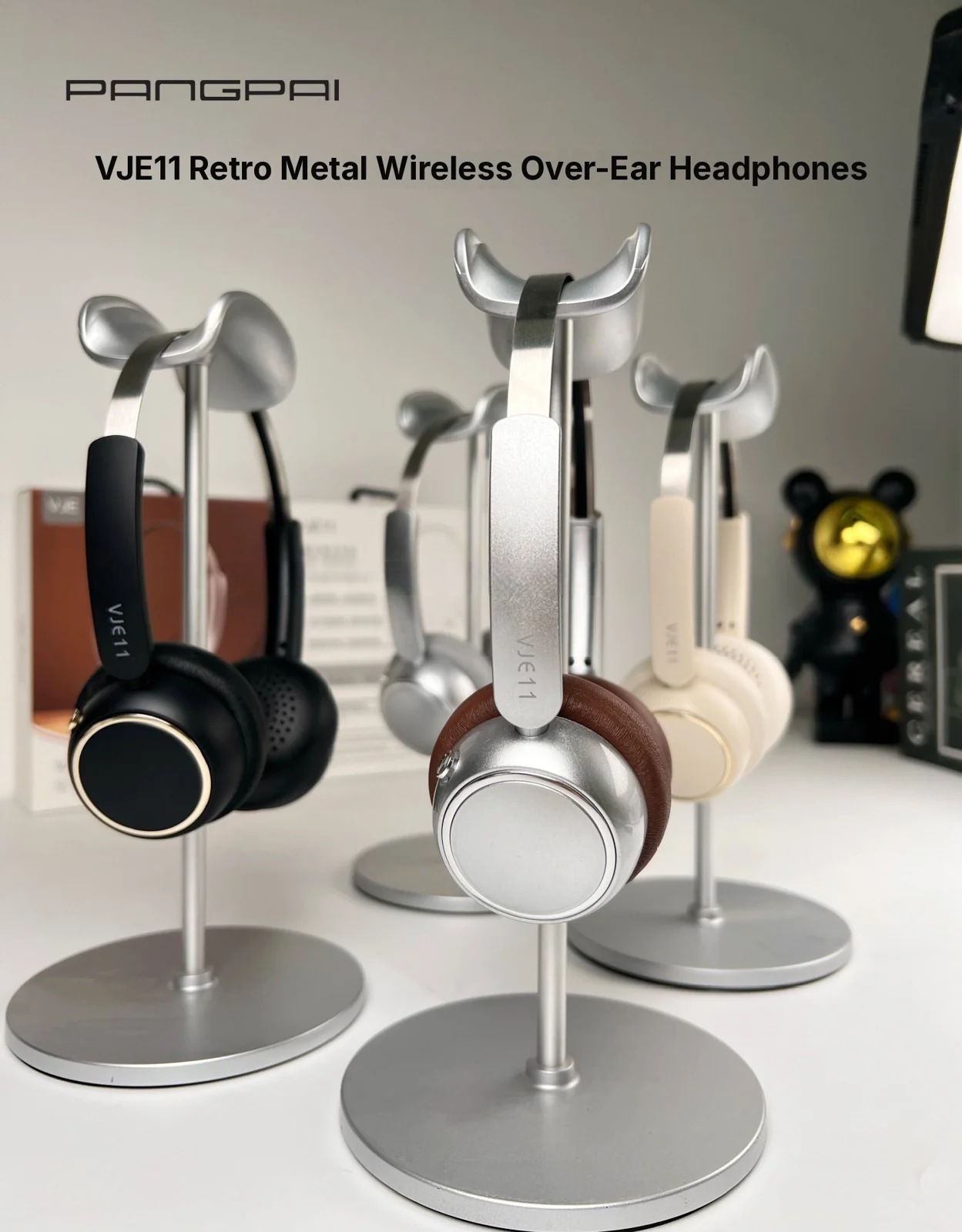 Fon Kepala Tanpa Wayar Over-Ear Retro dengan Radio FM dan Bluetooth 5.4