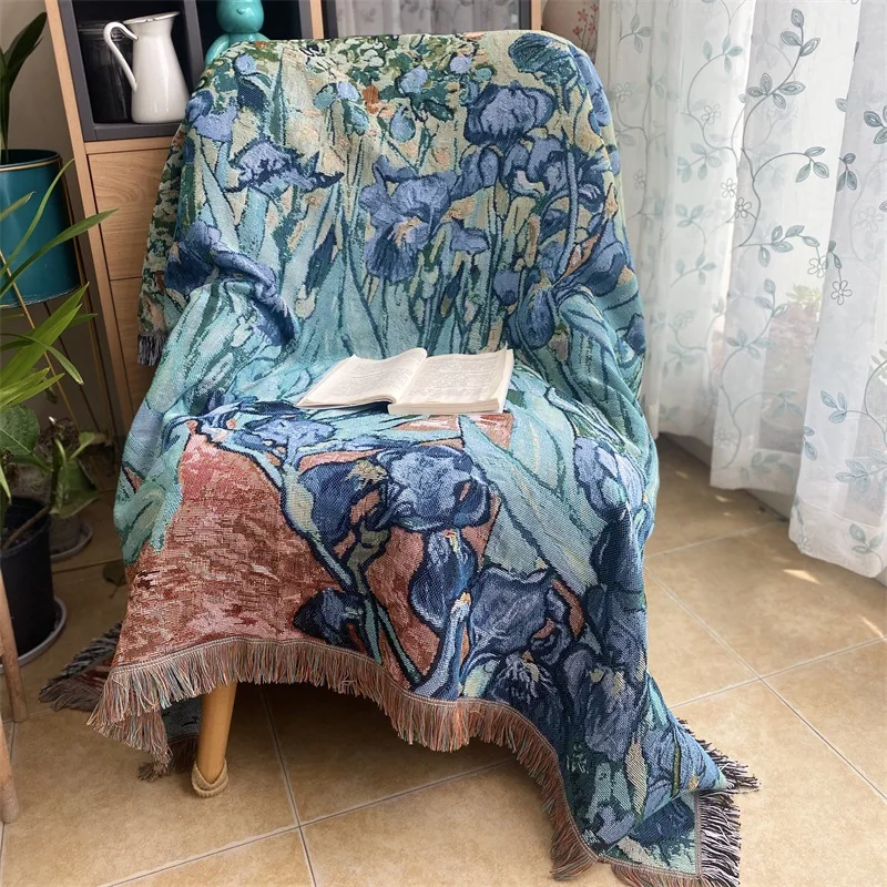 Vintage kunst-teppe i bomullsblanding til sofa