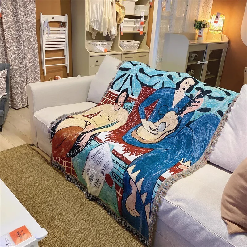Tranh treo tường vải dệt phong cách Matisse trang trí sofa giường