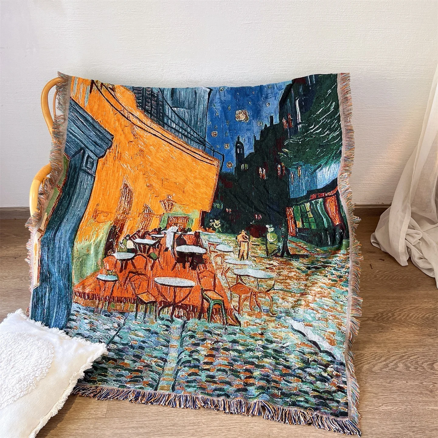 Pătură decorativă tip tapiserie Van Gogh din amestec de bumbac