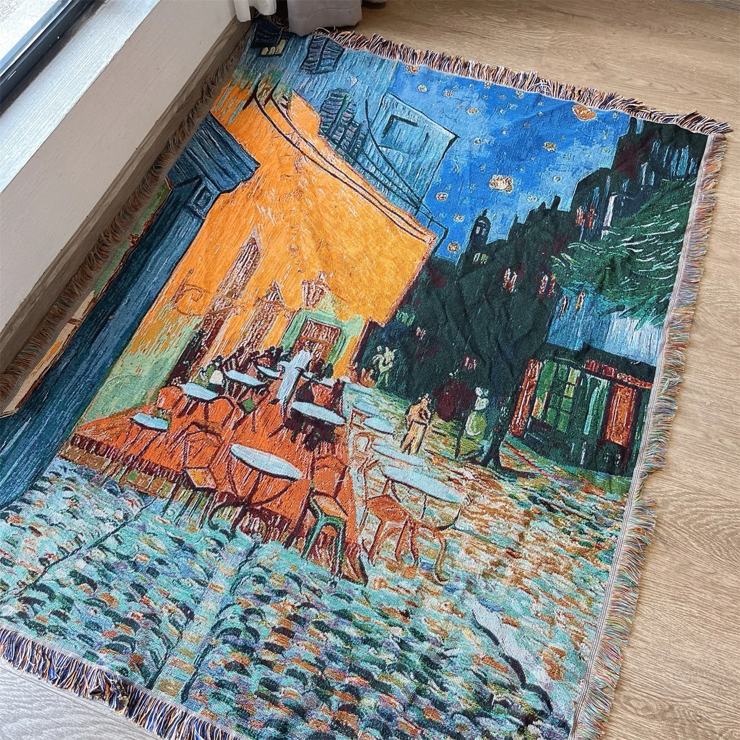 Pătură decorativă tip tapiserie Van Gogh din amestec de bumbac