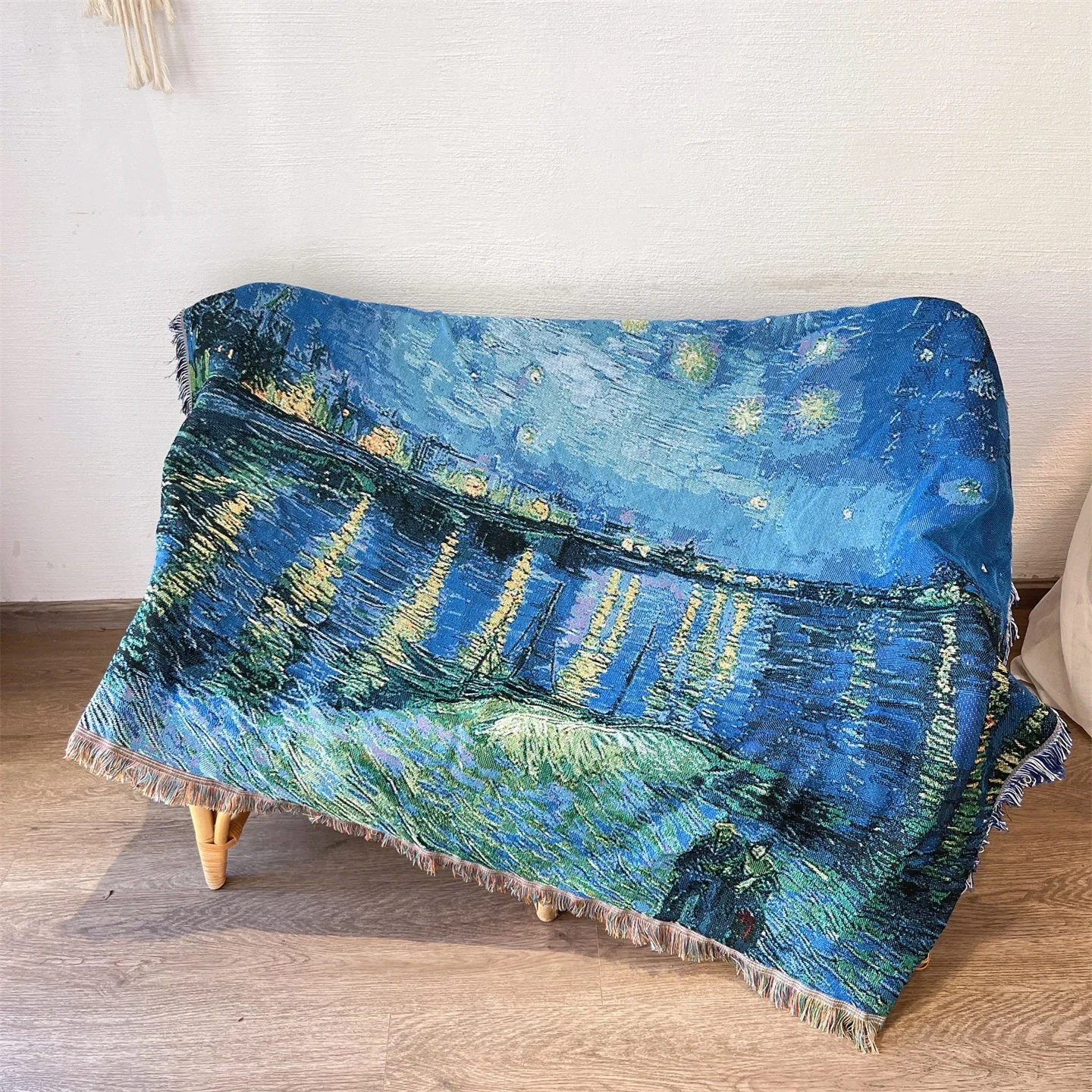 Pătură decorativă tip tapiserie Van Gogh din amestec de bumbac