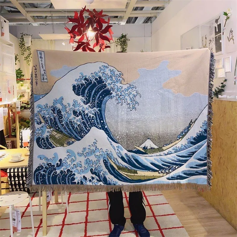 Tapiz Japonés Ukiyo-e de Pared, Mezcla de Algodón
