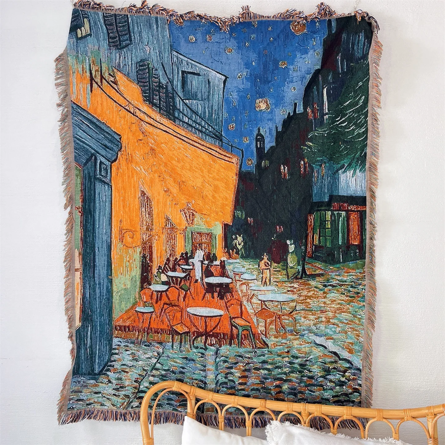 Pătură decorativă tip tapiserie Van Gogh din amestec de bumbac