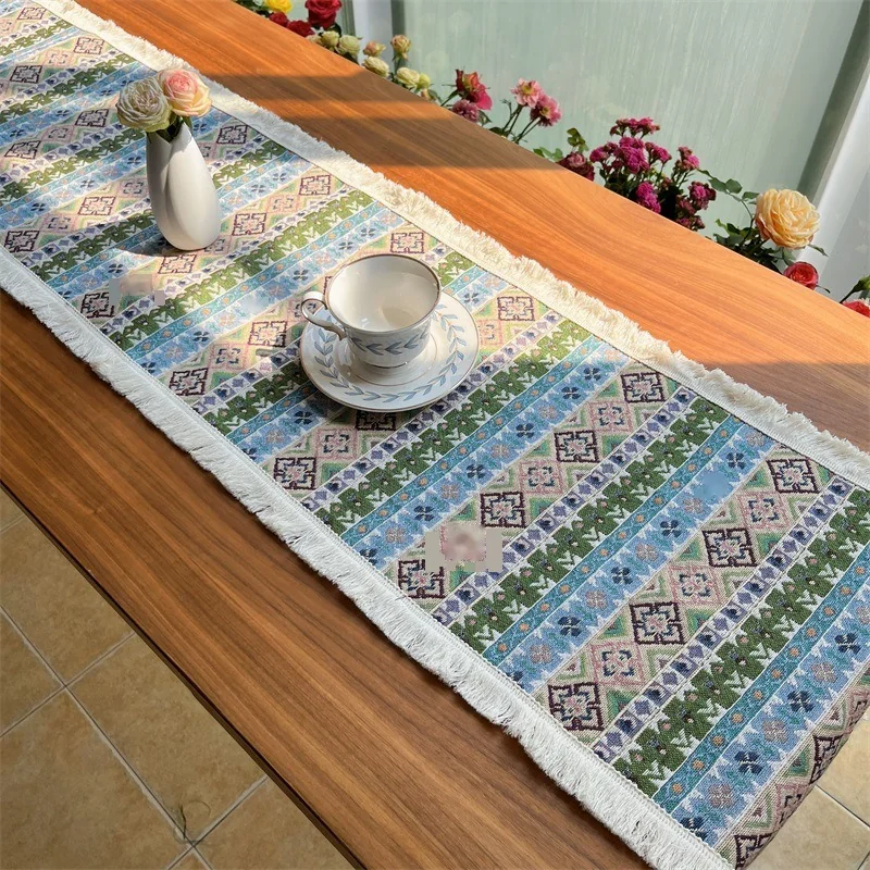 Bohemski bombažni tekač za dnevno sobo in jedilnico
