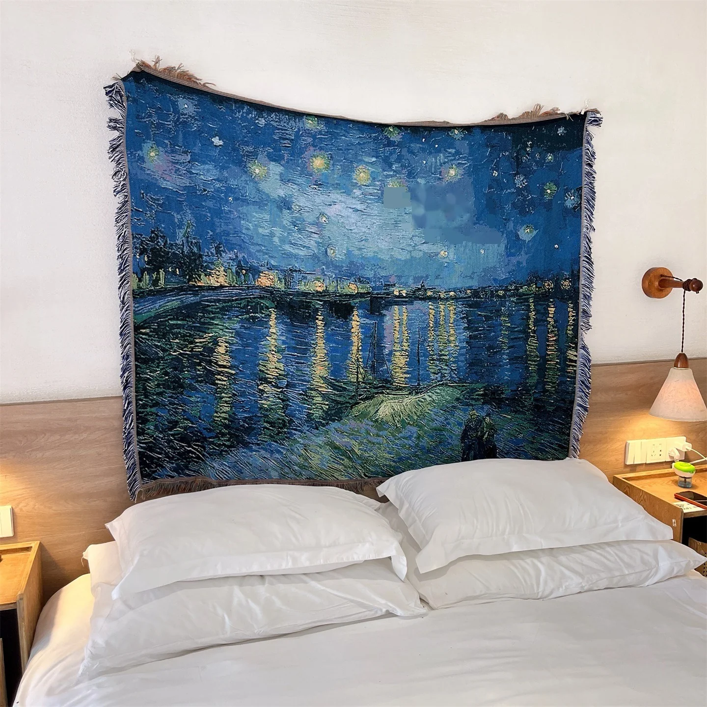 Van Gogh Style Woven Throw Blanket for Sofa Bed Wall Decor 130x160cm