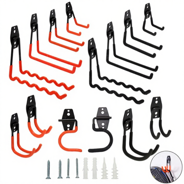 Garage Hooks Heavy Duty Metal Hook Wall Mount Bicycle Hanger Hooks Wall Mount Anti-slip Storage Hook for Ladders Garden Tool