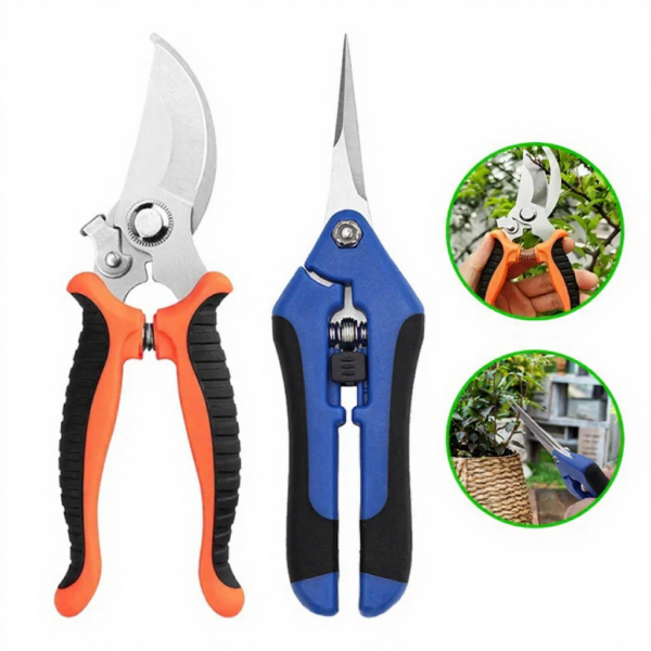 2PCS Gardening Scissors Set Ergonomic non-slip handles Safety lock pruning shears Beginner gardening set Can cut roses and more
