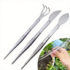 1pc 2-in-1 Stainless Steel Root Rake with Bonsai Tweezers with Ergonomical Handle Soil Farming Tool for Succulents Crafting