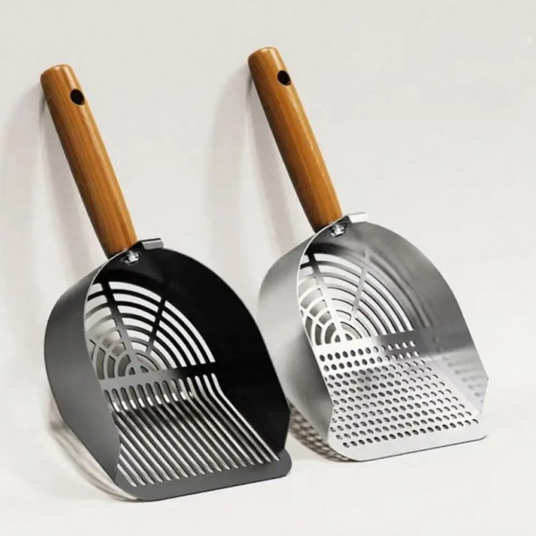 Steel Cat Litter Scoop Long Handle Pet Waste Shovel Cleaning Tool for Tofu Sand Litter Box Cats Supplies