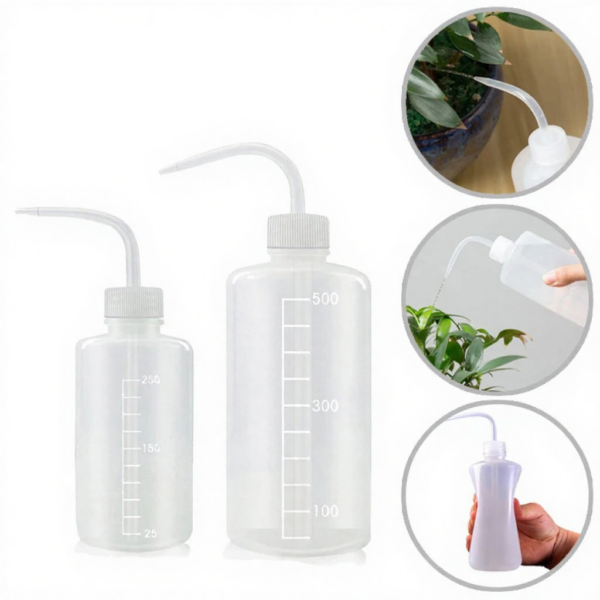 250/500mL Plastic Squeeze Bottle Curved Nozzle Water Bottle Transparent with Scale Cleaning Succulent Plants Watering Tool