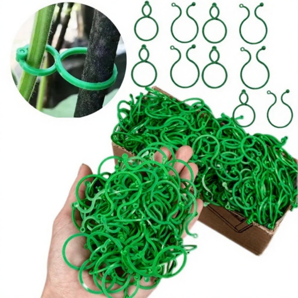 50/100/500Pcs Plastic Garden Vine Strapping Clips Tie Plant Bundled Buckle Ring Garden Tomato Grapevine Hook Plants Support Tool