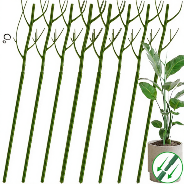 3/24PCS Twig Plant Support Brackets Stackable Green Plants Growth Stakes Detachable Monstera Climbing Stakes for Indoor Outdoor