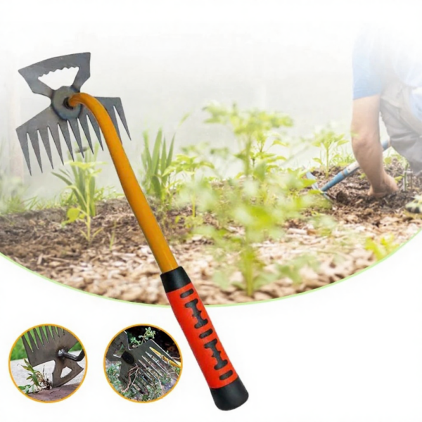 Gardening Weeding Tools Multi-tooth Handheld Rake Manganese Steel Loosening Soil Tools Farming Digging Wild Vegetables Hoe