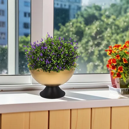 Plated Gold Flower Vase Iron Pot with Wide Mouth for Elegant Table Centerpieces