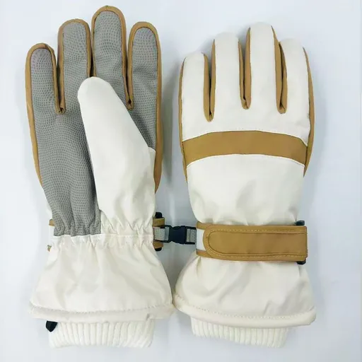 Winter Thermal Touchscreen Water-Resistant Cycling Gloves with Thickened Padding,Khaki