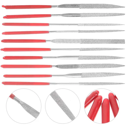 10 Red Plastic Jewelers File Set for Metal Jewelry Making