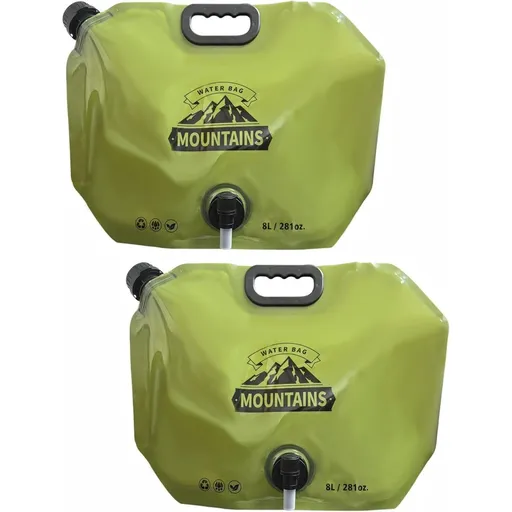 Water Jug Camping 2.1 Gallon Collapsible with Spigot, BPA Free Portable Water Pouch Foldable Water Bags for Outdoor Hiking, Travel and Emergency & Water Storage Containers (Green-1Pcs)