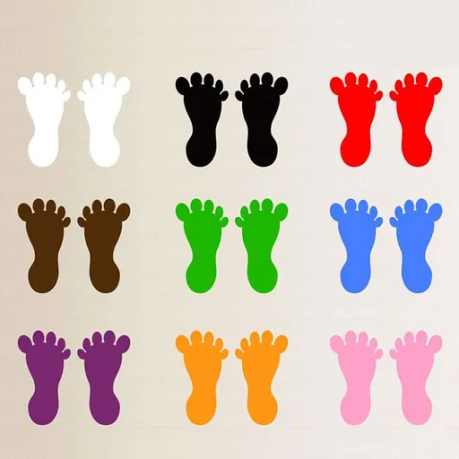 9 Pairs Stickers Waterproof Color Stickers Foot Stickers Pvc Cartoon Event Supplies Child Kids Stickers Footprint Decals