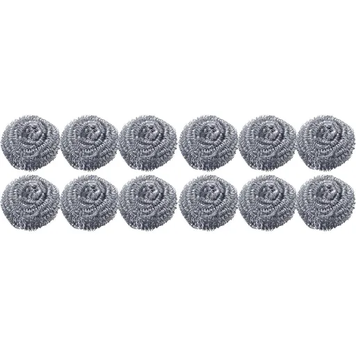 12 Pack Stainless Steel Scrubbers, Heavy Duty Curled Wire Scouring Pads for Dishes Pots Pans Ovens Grills and Sinks