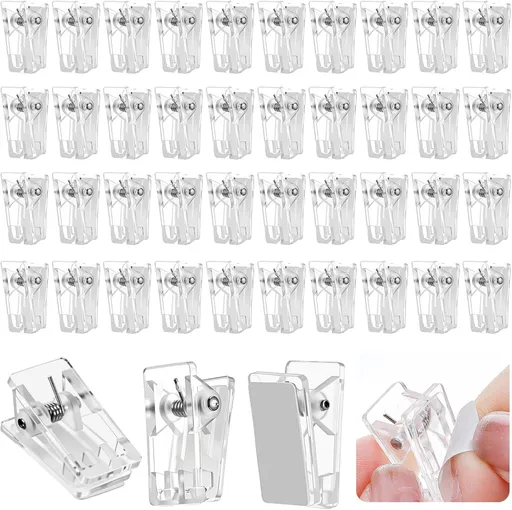40 Pcs Tapestry Wall Hanging Clips, Clear Wall Clips for Hanging Photos, Posters, Banners, Adhesive Clip for Office Home Picture Halloween Christmas Decorations