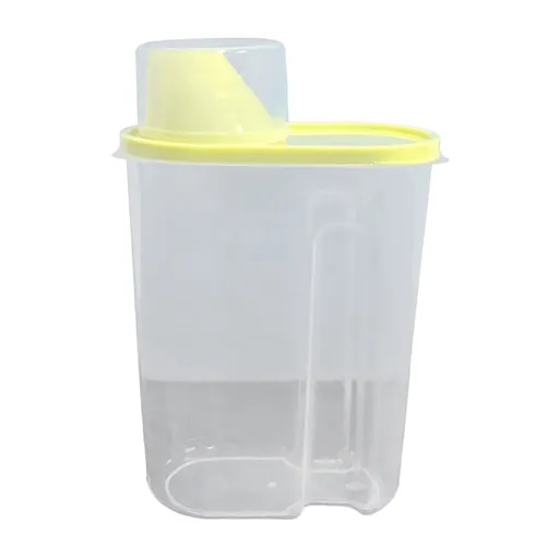 Airtight Storage Container with Lids, Plastic Pet Food Storage Container with Locking Lid, Pet Dog Cat Food Dispenser, Yellow, 12 x 19.5 cm