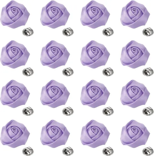 Lapel Flowers for Men Suits, Lapel Pin for Men Satin Rose Artificial Fabric Flowers Brooch Boutonnieres for Wedding Party Prom Ceremony