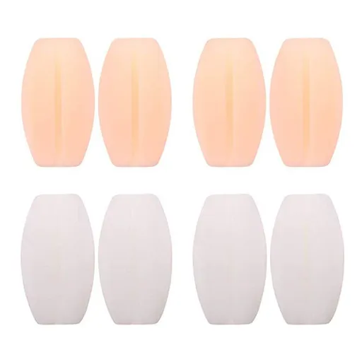 4 Pairs Silicone Bra Strap Cushions Holder, Women's Non-slip Shoulder Protectors Pads Ease Shoulder Discomfort (White+Skin)