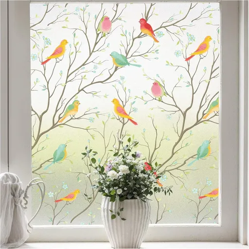 Window film - 45x200cm - privacy window film - stained glass window film - Privacy - Decorative film - static window film - Self-adhesive - Stained Glass - window film - for front door, bathroom, heat control, anti-UV