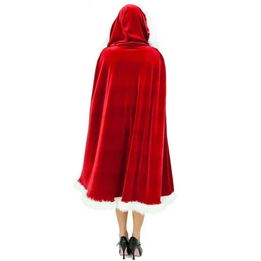 Christmas Cape Adult Cape Santa Claus Cloak Red Velvet Cape Unisex Cape Little - Red - Size 125CM