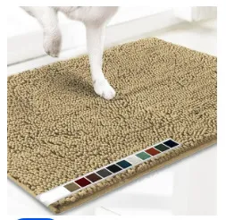 Camel color 50×80 cm Extra-Thick Chenille Floor Mat for Bathrooms and Pet Use – High-Density Absorbent, Non-Slip, Machine-Washable Rug for Dogs and Humans