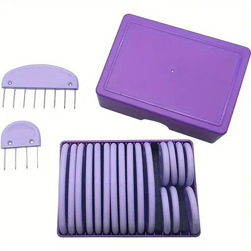 20 Piece Knit Blockers Pins Kit Purple Knit Blocking Combs for Knitting Crochet Lace Needlework