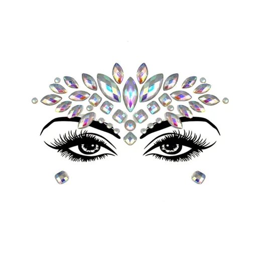Luminous Face Gems Tattoo Stickers Body Jewelry Glow in the Dark Fluorescent Face Rhinestone Tattoo Noctilucent Temporary (2Sets)