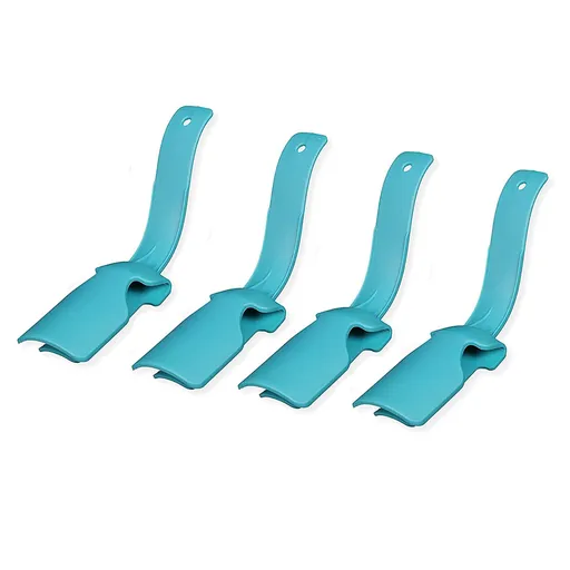 Unisex Plastic Handled Shoe Horn for Elderly,Menand Women 4 Pcs Portable Shoe Slider Helper, Shoe Wearing Helper for Seniors
