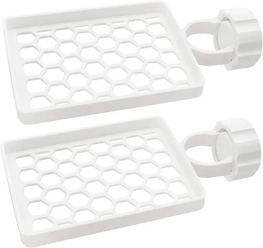 Set of two hangers, sponsor and sink organizer - drainage rack with clips - suitable for kitchens and bathrooms - reusable and removable - for holding soap and sponges - easy to install and adjust