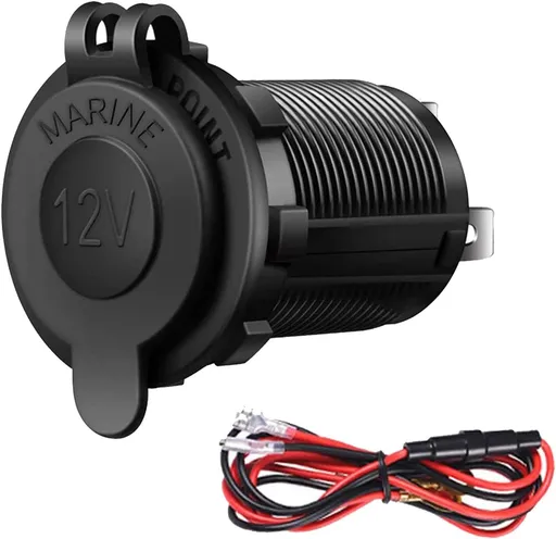 Cigarette Lighter Socket Car Marine Motorcycle ATV RV Lighter Socket Power Outlet Socket Receptacle 12V Waterproof Plug by