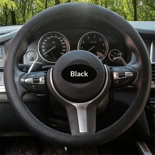 2 pack Car Steering Wheel Cover, Non-Slip Silicone Material, Multiple Color Choices, Cover, Suitable for Most Cars (Black)