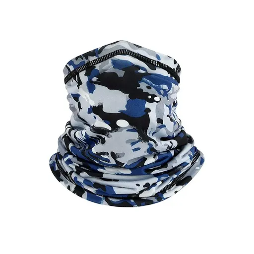 Sunblock Ice Silk Breathable Bandana Bib Face Scarf Fishing Biker Sport Headgear - Ocean Blue