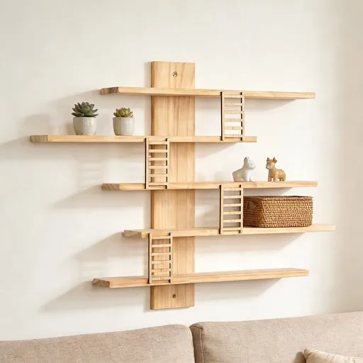 Solid Wood Wall Shelf for Display and Storage | Floating Wall Mounted Shelf for Home Decor | Small Shelf for Figurines, Plants and Collectibles | Space Saving Storage for Living Room Bedroom Study